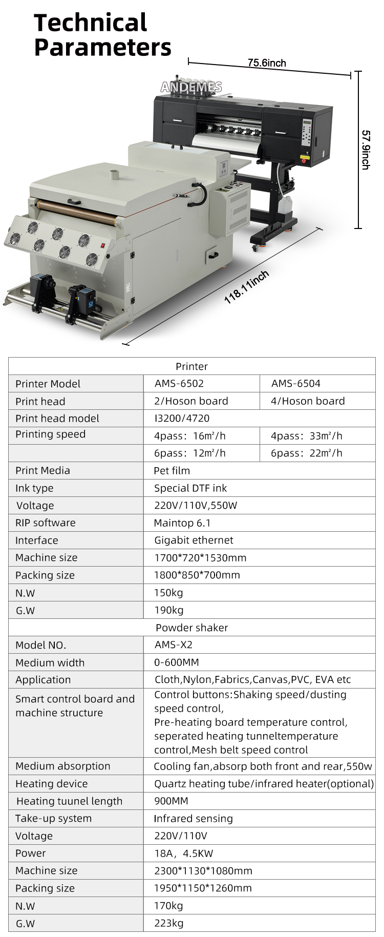 Fluorescent Color Inkjet Printing Pet Film Printer Machine for T-shirt Printing A1 Size