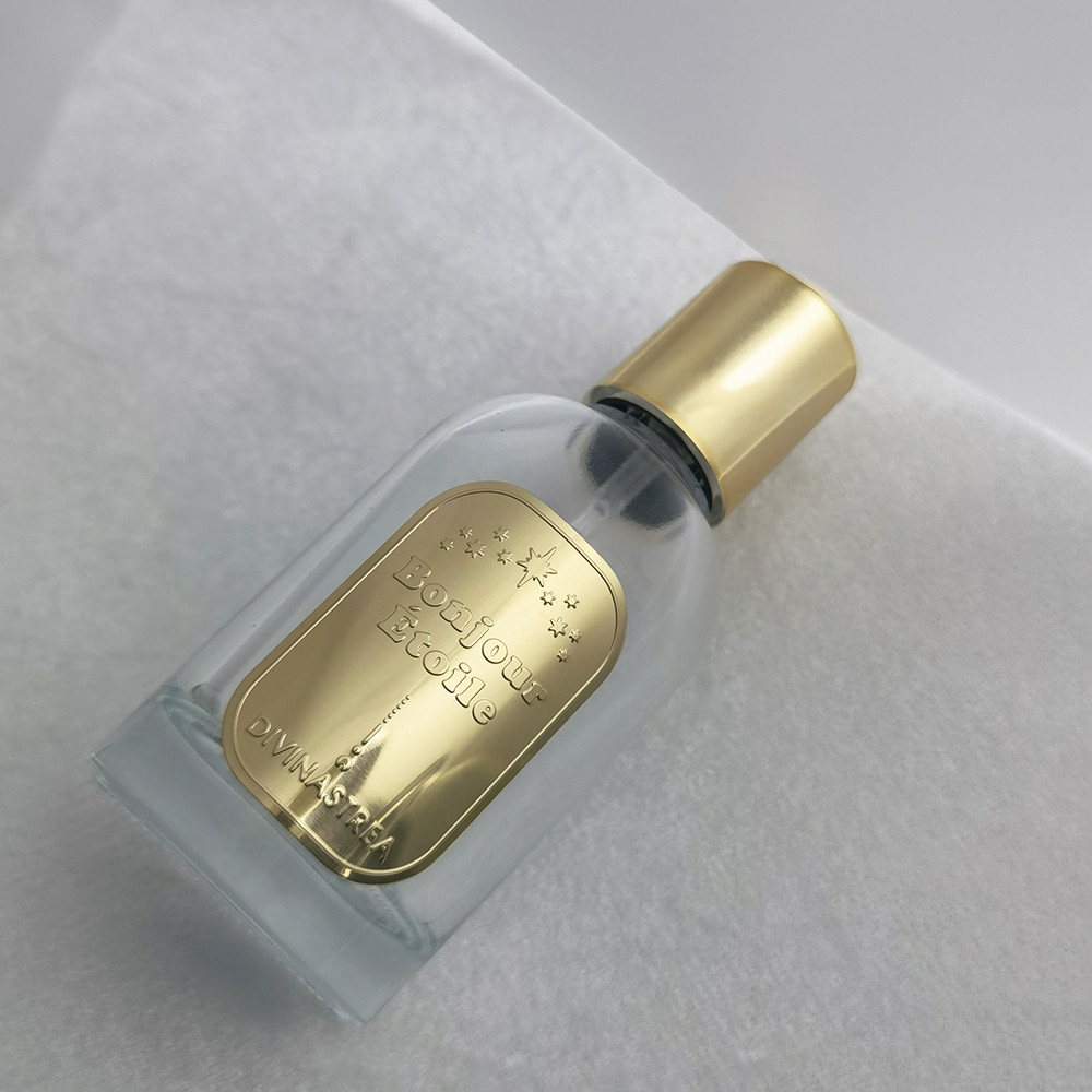 Custom Embossed Metal Adhesive Perfume Package Label for Candle Jars and ISO9001 2008 OEM Service