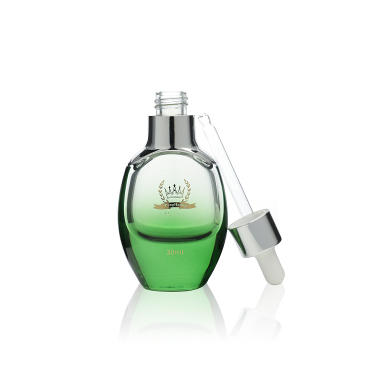 Luxury Empty 30ml Clear Dropper Bottles Logo Print Cosmetic Packaging