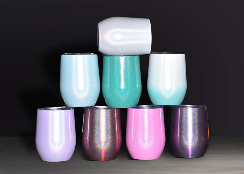 Double Layer Big Belly Stainless Steel Water Cup , 12oz Egg Shell Cup Heat Preservation