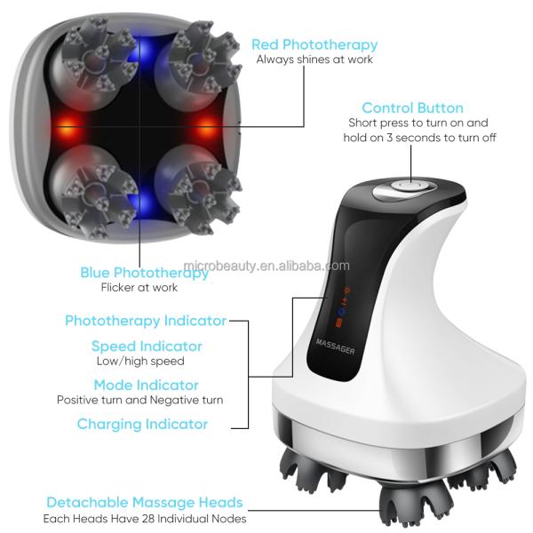 Electric Waterproof Head Massager ABS Silicone Stress Relief Head Massager 3 Massage Modes