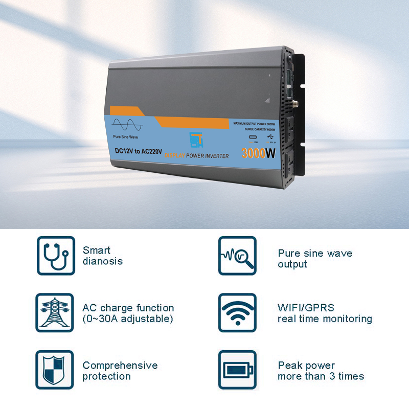 3000W High Frequency Pure Sine Wave Inverter 12V 220V Output Type Single MTS Series