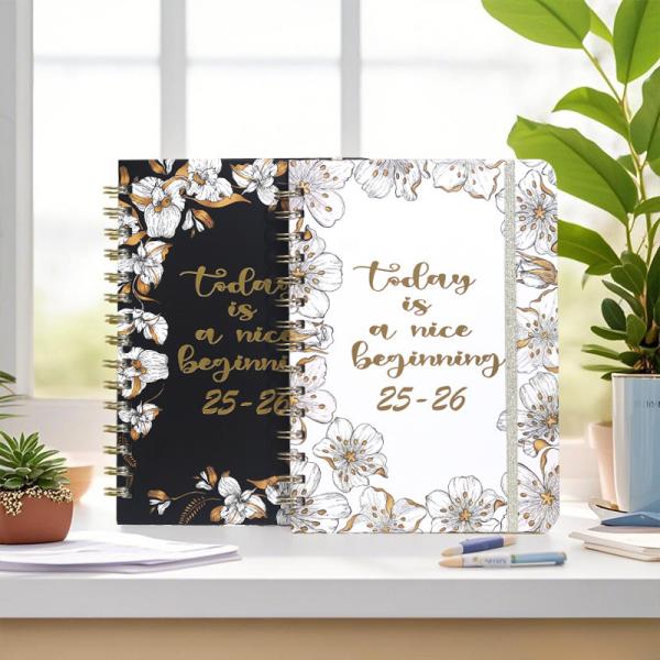 Custom A5 Spiral Hardcover Notebook with Embossed Design