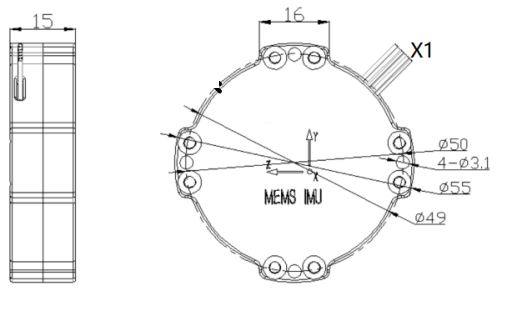 RS422 Mems Imu Sensor IMU Inertial Measurement Unit High Accuracy