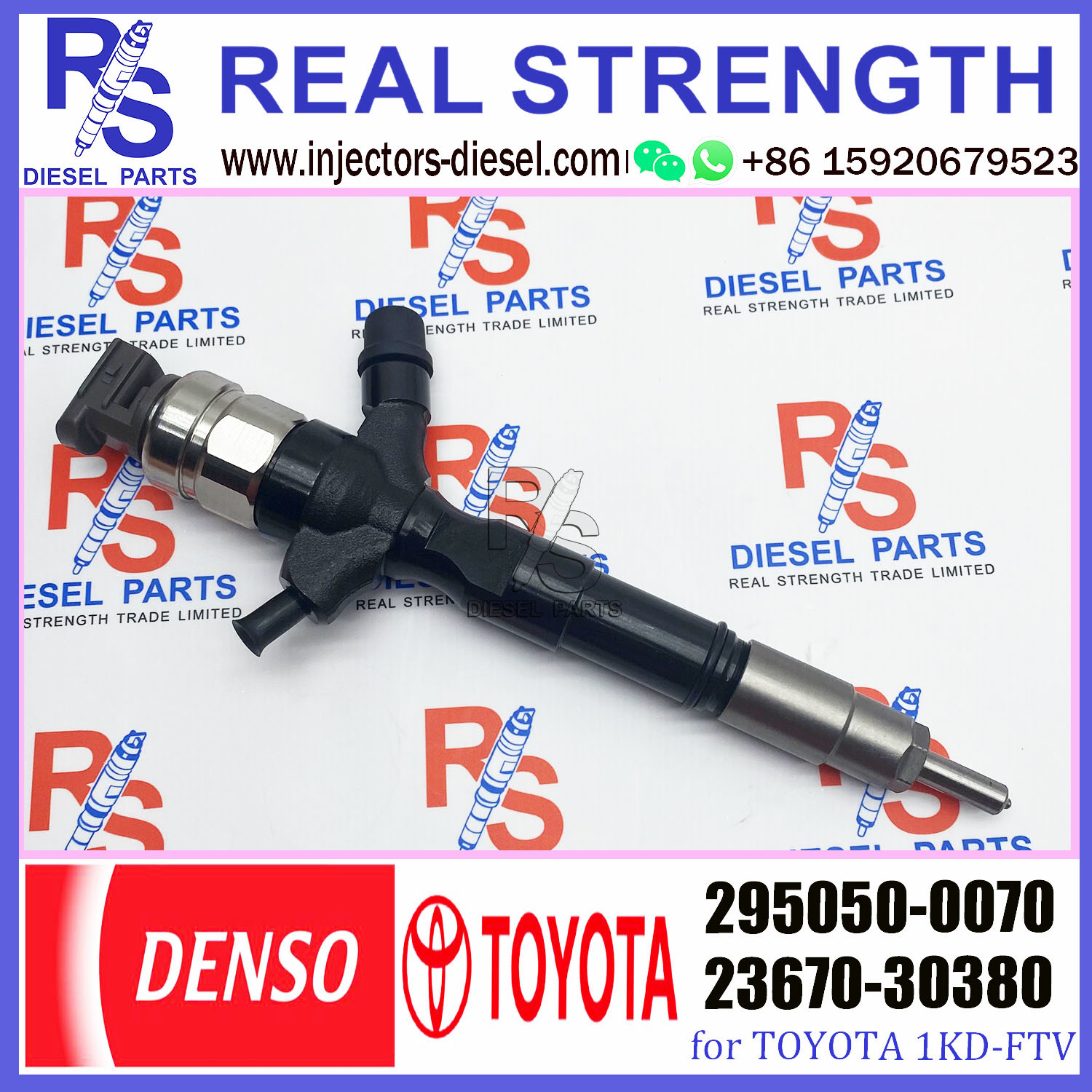 Common Rail Fuel Injector 295050-0070 295050-0820 23670-30380 Diesel Fuel Injector for Toyota Hilux 1KD 2KD Engine