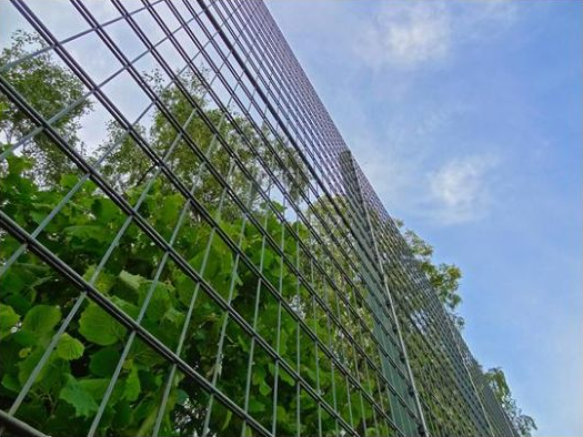 Industrial Double Wire Security Fence High Stiffness Twin Rod Panels