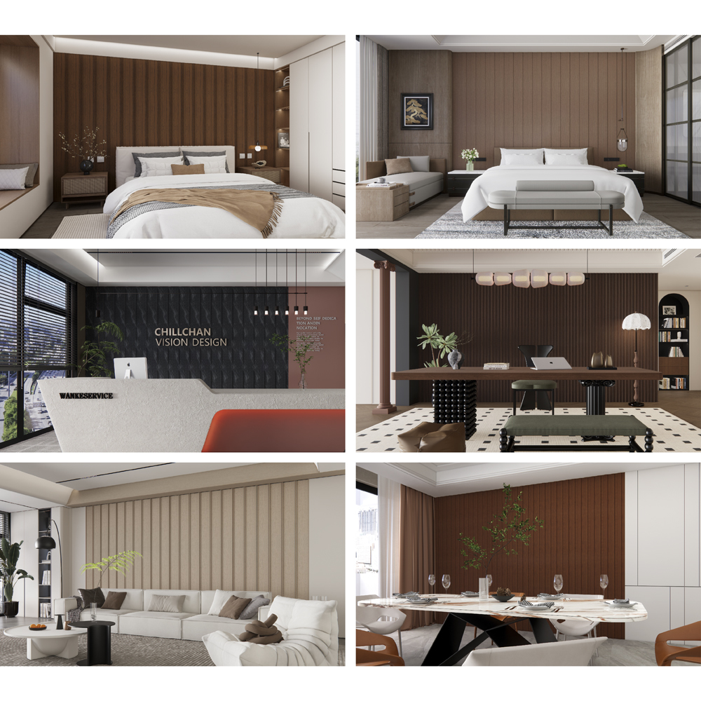 Lightweight Recyclable WPC Wall Panel for Modern Indoor Interiors