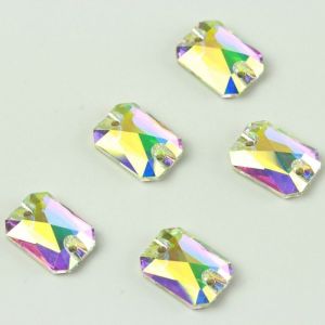 Quality 8-angle Rectangular Shape Crystal Flatback Stones DIY for sale