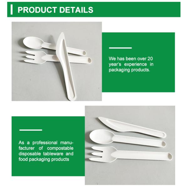 Unfolded Bagasse Cutlery For Wedding Camping Environmentally Friendly Disposable Utensils