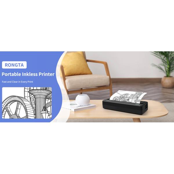 PN81 Inkless Portable Printer for Travel, 300Dpi Wireless Bluetooth Thermal Printer, Compatible with Android/iOS & Laptop