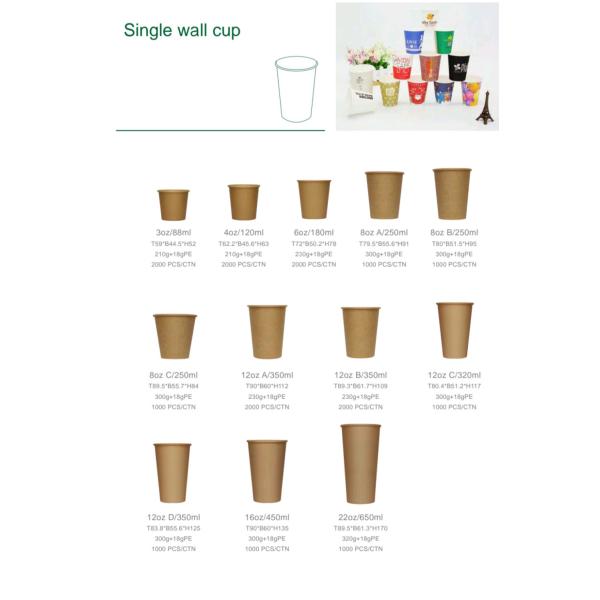 Eco-Friendly And De-Plasticizing Salad Kraft Paper Single Wall Cup