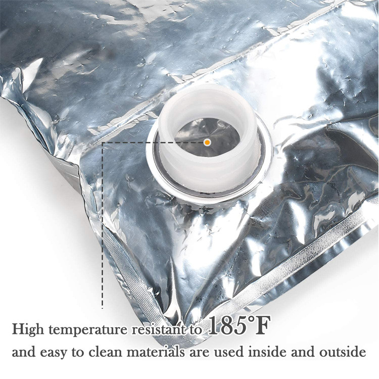 Disposable Liquid Bladder Bag , 5 Liter 96oz Wine Bag In Box With Valve