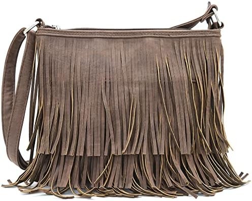 WESTERN COWGIRL FASHION STYLE LEATHER FRINGE CROSSBODY HANDBAGS WOMEN PURSE COUNTRY EVERYDAY SHOULDER BAG