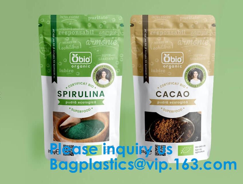 Glossy Laminate Zipper Bag Aluminum Foil Flat Pouch Bag Matte Finish Aluminum Foil Compostable Doypack