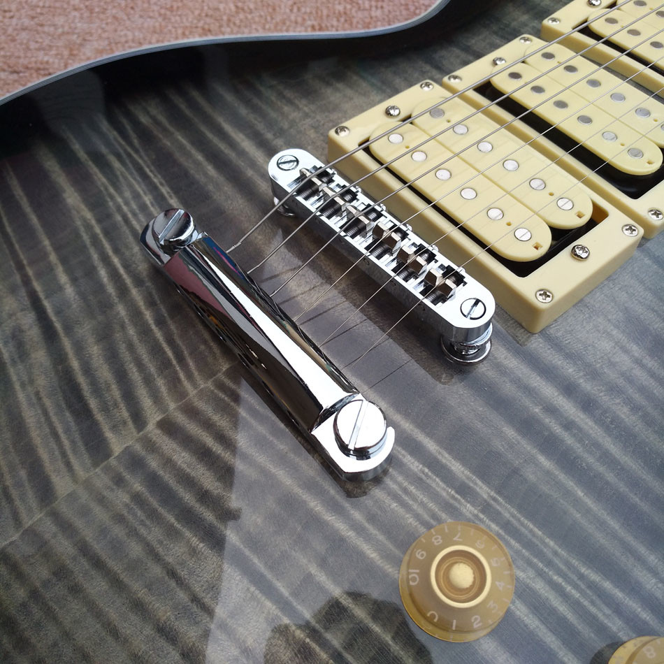 New high-quality custom LP electric guitar with Humbucker*3 pickups, Ebony fingerboard Flame Maple Top guitar, free ship