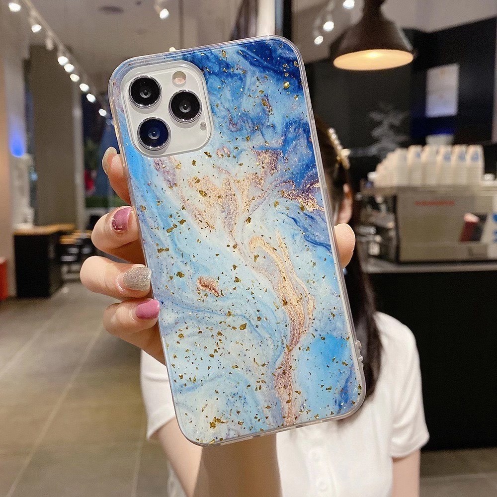 IMD Matte Finish Phone Cases Fingerprint Free Gold Foil Soft TPU
