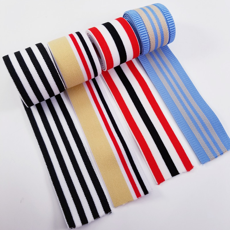 Quality Wide 4CM Jacquard Striated Ribbon For Underwear Waistband Jacquard Elastic Band for sale