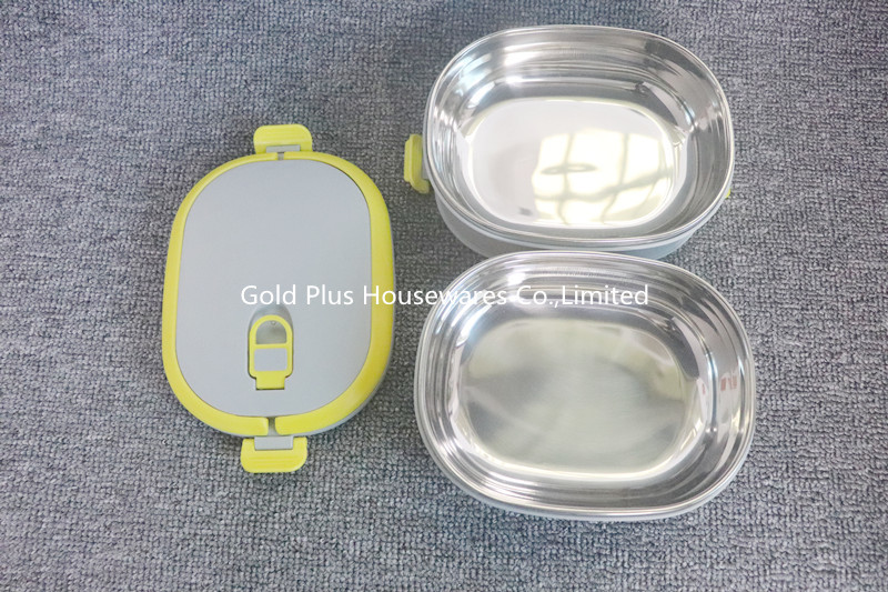2 Layer PP Stainless Steel Bento Lunch Box BPA Free For Adult