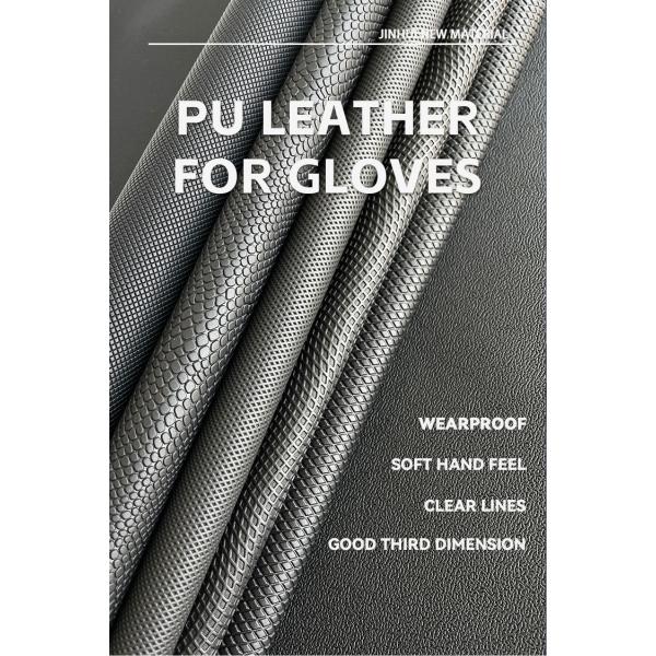 140cm Width PU Embossed Gloves Leather Custom Color 0.6mm Thickness
