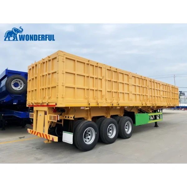Enhanced Stability U Shape Tri-Axles Self Loading Capacity 60 Tons Stone Transport Dimension Double Tipping Vehicle Hydraulic Dump Side Tipper Semi