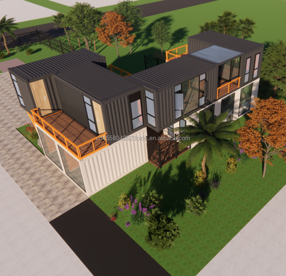 EU 20ft Container Combination Hotel Mobile Wooden House Modern Simple Style Galvanized Steel Bending 180g Steel Frame
