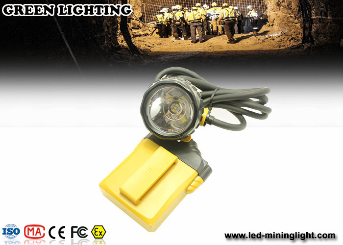 Yellow KL12LM 25000lux Mining corded miners Cap lamp 4 levels lighting with 12 ah battery