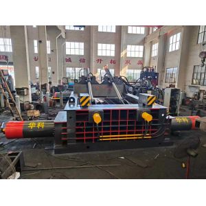 China 500x500mm bale  Automatic Scrap Metal Baler Machine With Double Main Cylinder And Front Turn Out Bale Ejection on sale