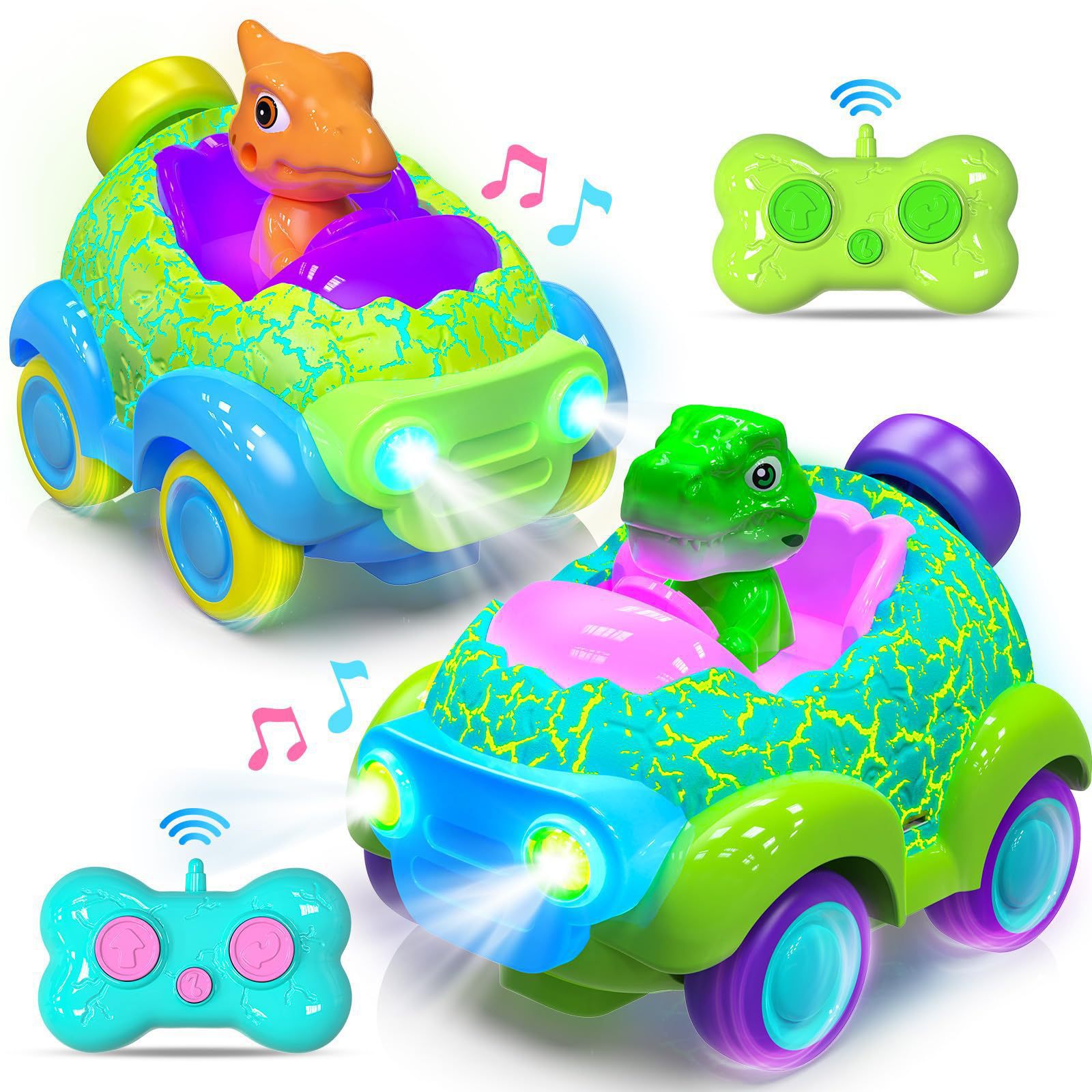 Electric 2.4G Cartoon Remote Control Cars Dinosaur Radio Control Toys for Boys Girls