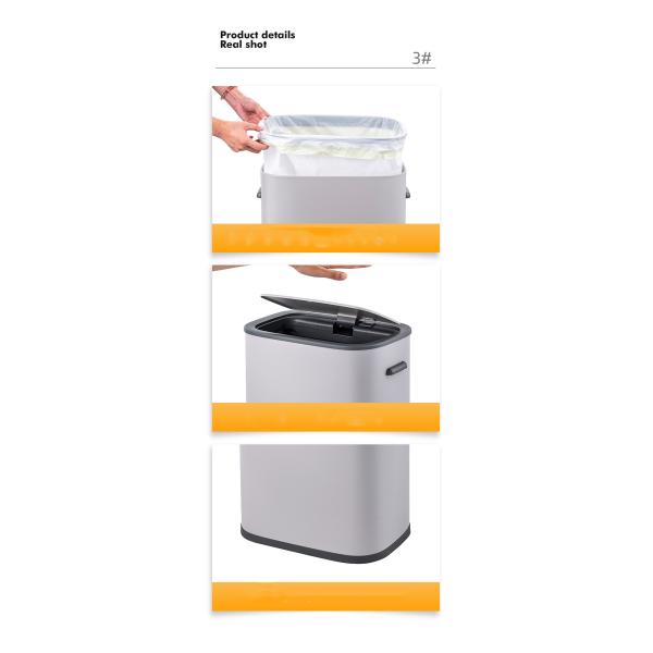 55L Rectangular Intelligent Induction Stainless Steel Induction Trash Can