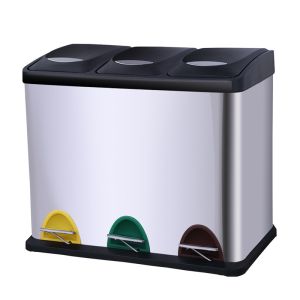 6.34 Gallon Recyclable Slim Dual Trash Can