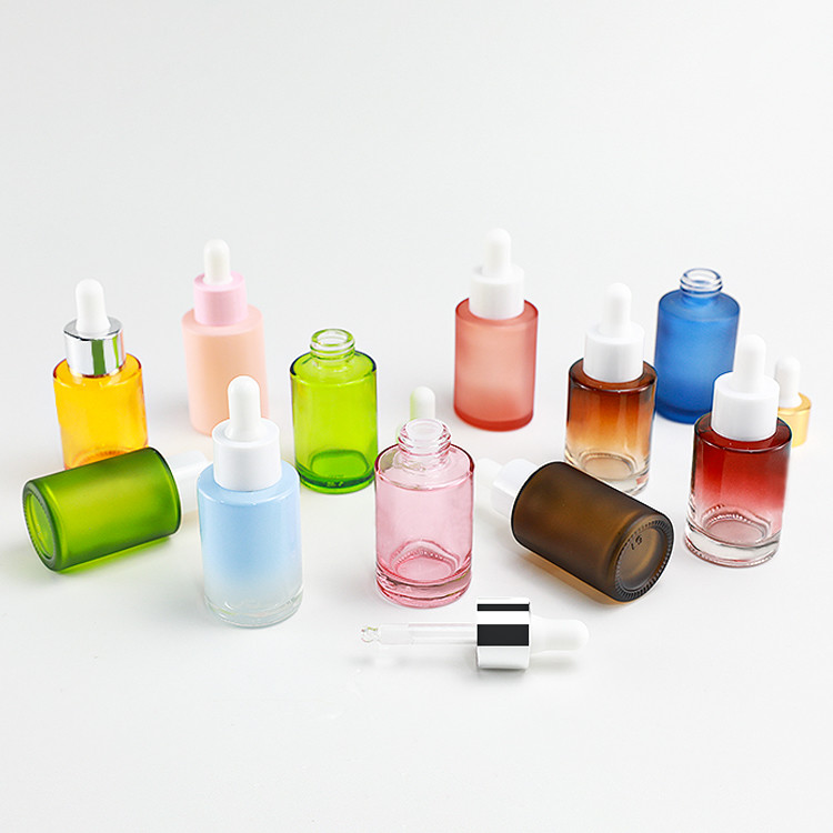 30ml Frosted Glass Serum Dropper Bottles Essential Oil Face Cream Packaging