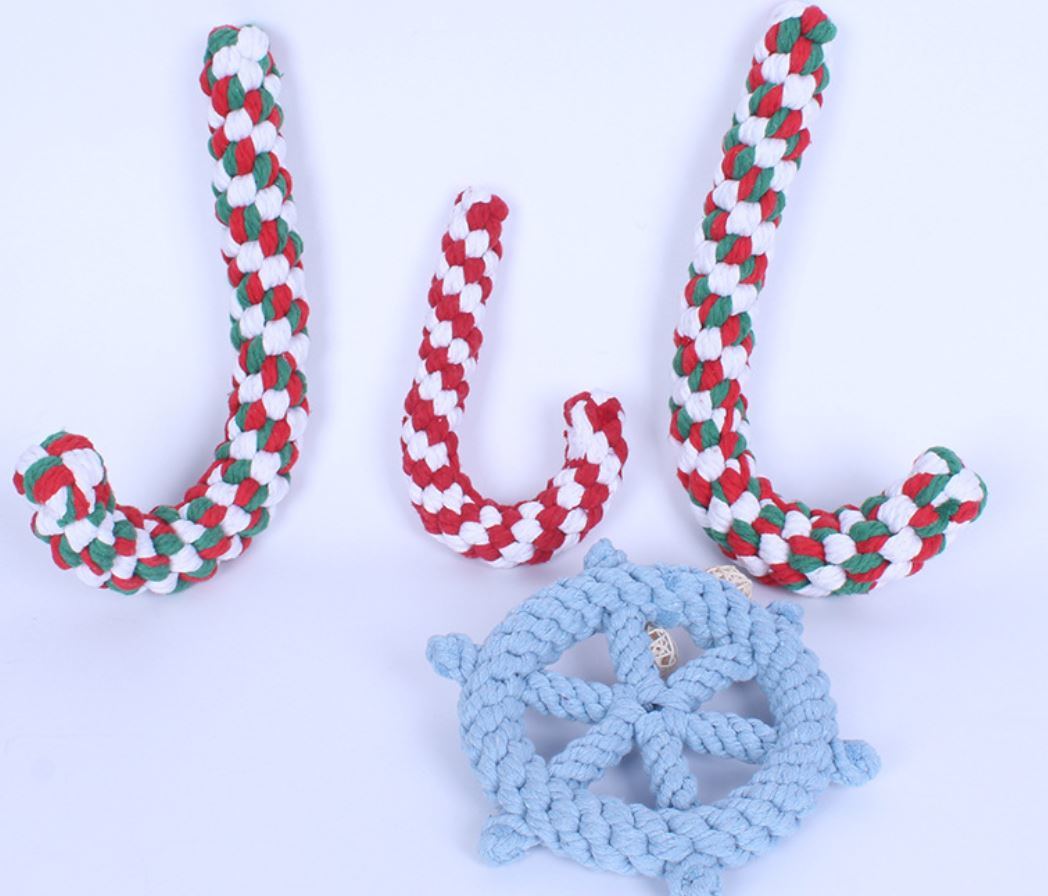 Christmas Pet Gift Cute Stick Sailor Steer String Dog Toys
