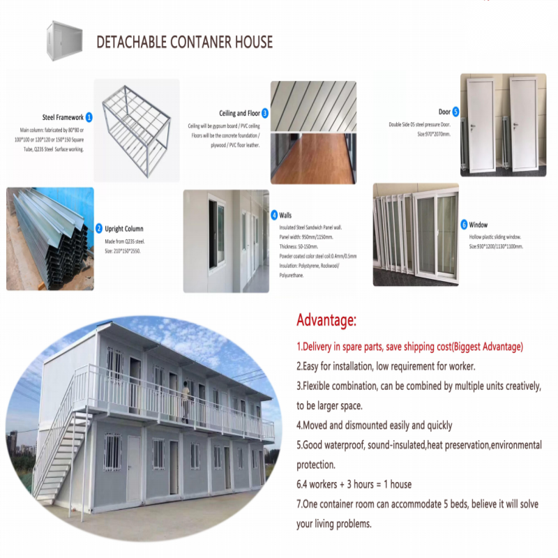 Detachable Container Living Prefab Flat Pack Houses Modern 5990*2990*2740mm
