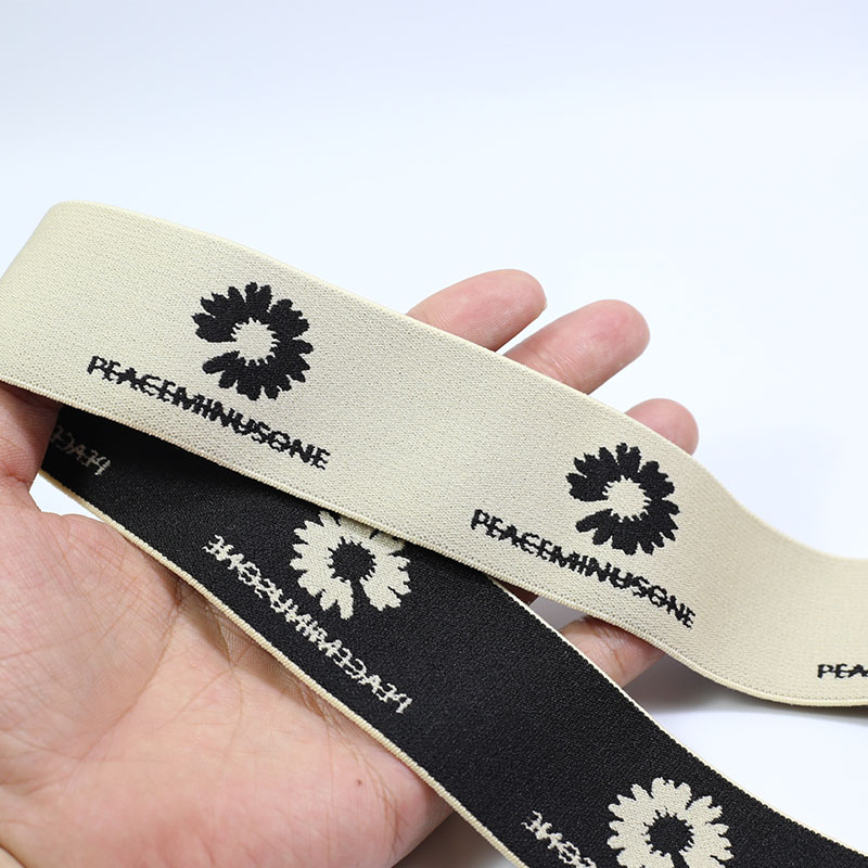 Fresh flowers Little daisy Knitted 4cm nylon elastic band for cuffs Waistband headband custom logo elastic jacquard band