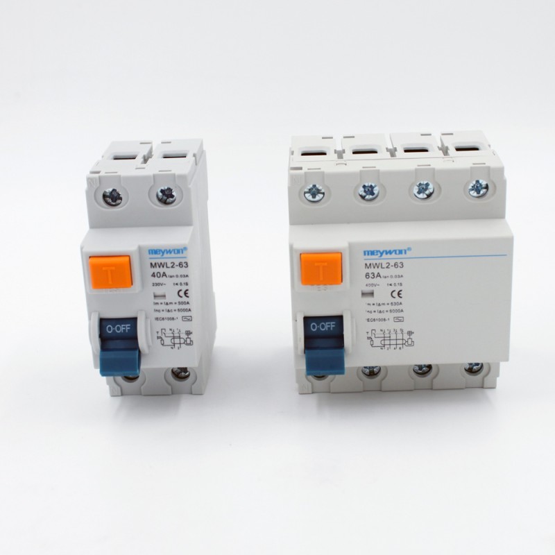 2 Pole Type B RCCB MCB Circuit Breaker Without Overcurrent protection 25A 40A 63A Made of Copper