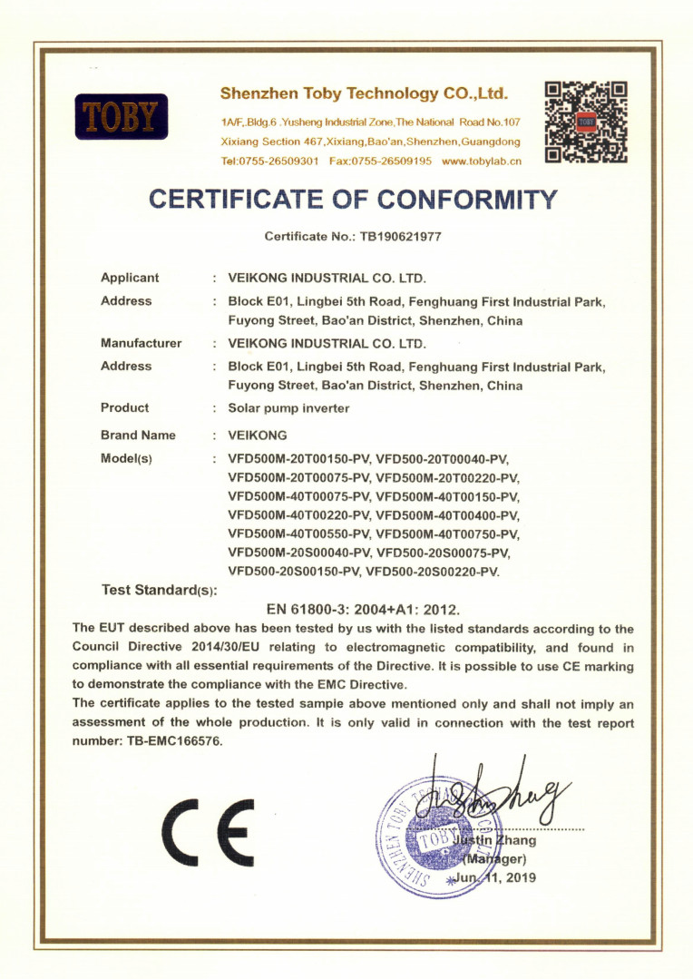 Shenzhen LuoX Electric Co., Ltd. Certifications