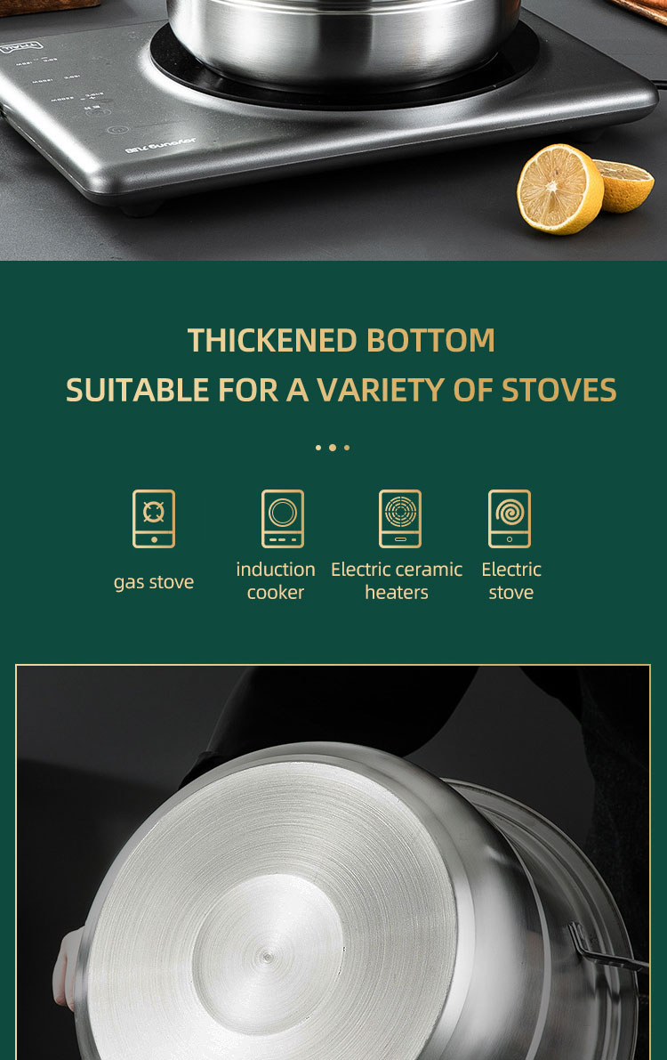 Custom Kitchen Cookware 3 layer Food Steamer Cooker Steamer Pot 304 Stainless Steel Steam Cooking Pot