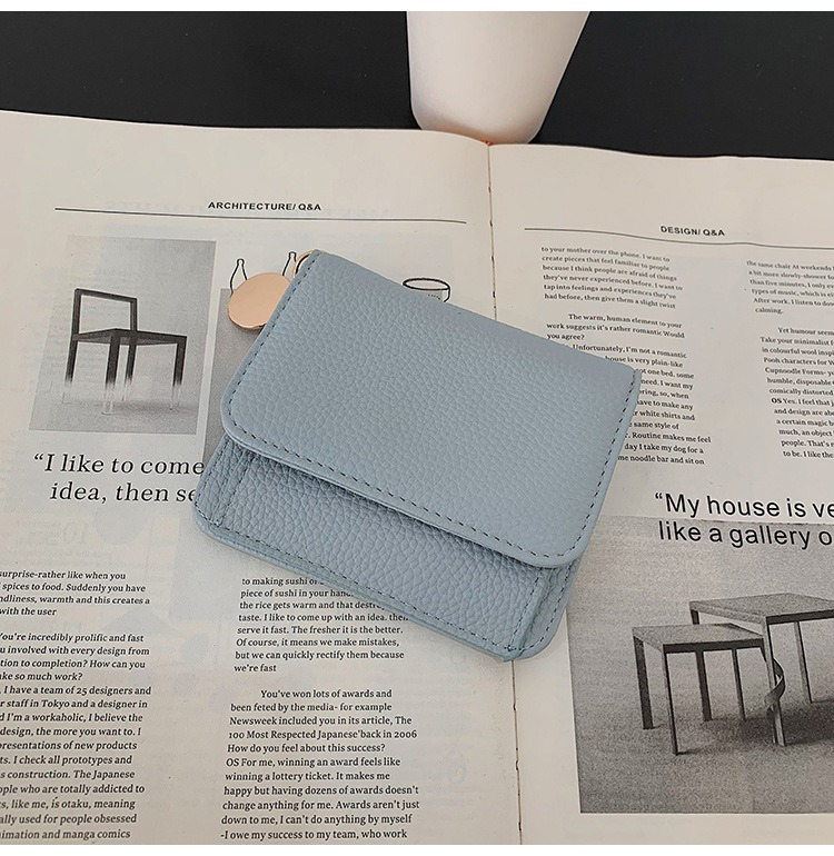 Korean Style Fashion Small Card Holder Wallet with and Trendy College Style Pendant