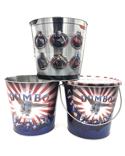 DADI Household 2.4L Popcorn Gift Tins Classic Metal Oval Metal Popcorn Bucket Stacking Shape