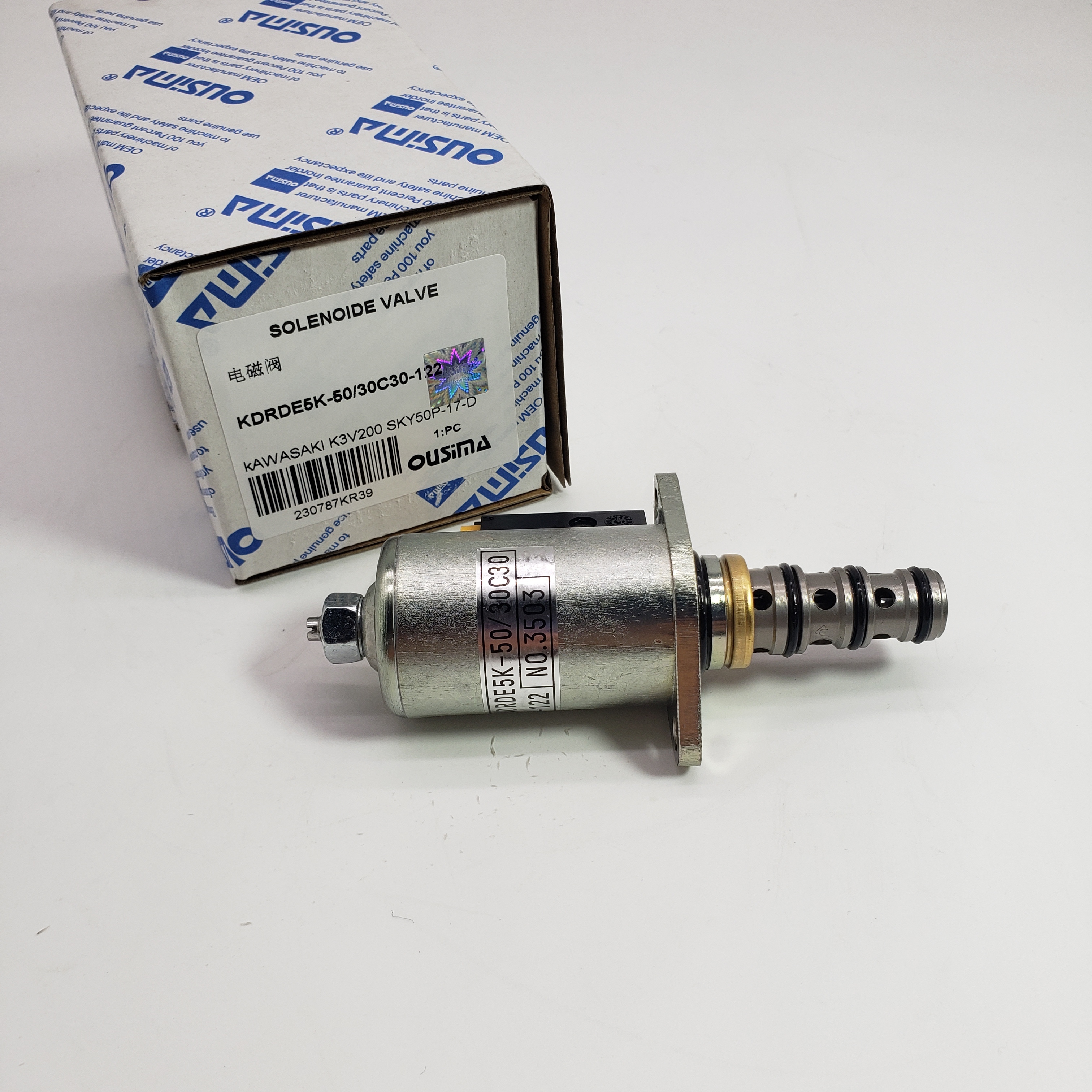 High quality Excavator Solenoid Valve KDRDE5K-50/30C30-122 for KAWASAKI K3V200 SKY50P-17-D