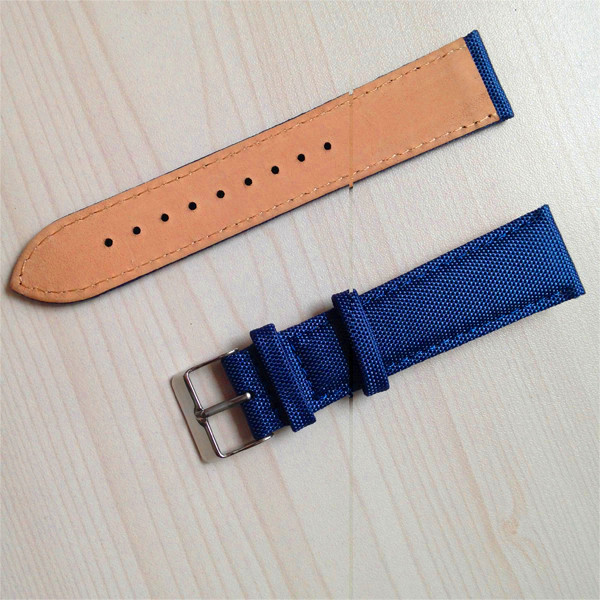 20mm Canvas And Leather Watch Strap Simple Stylish ROHS Certification
