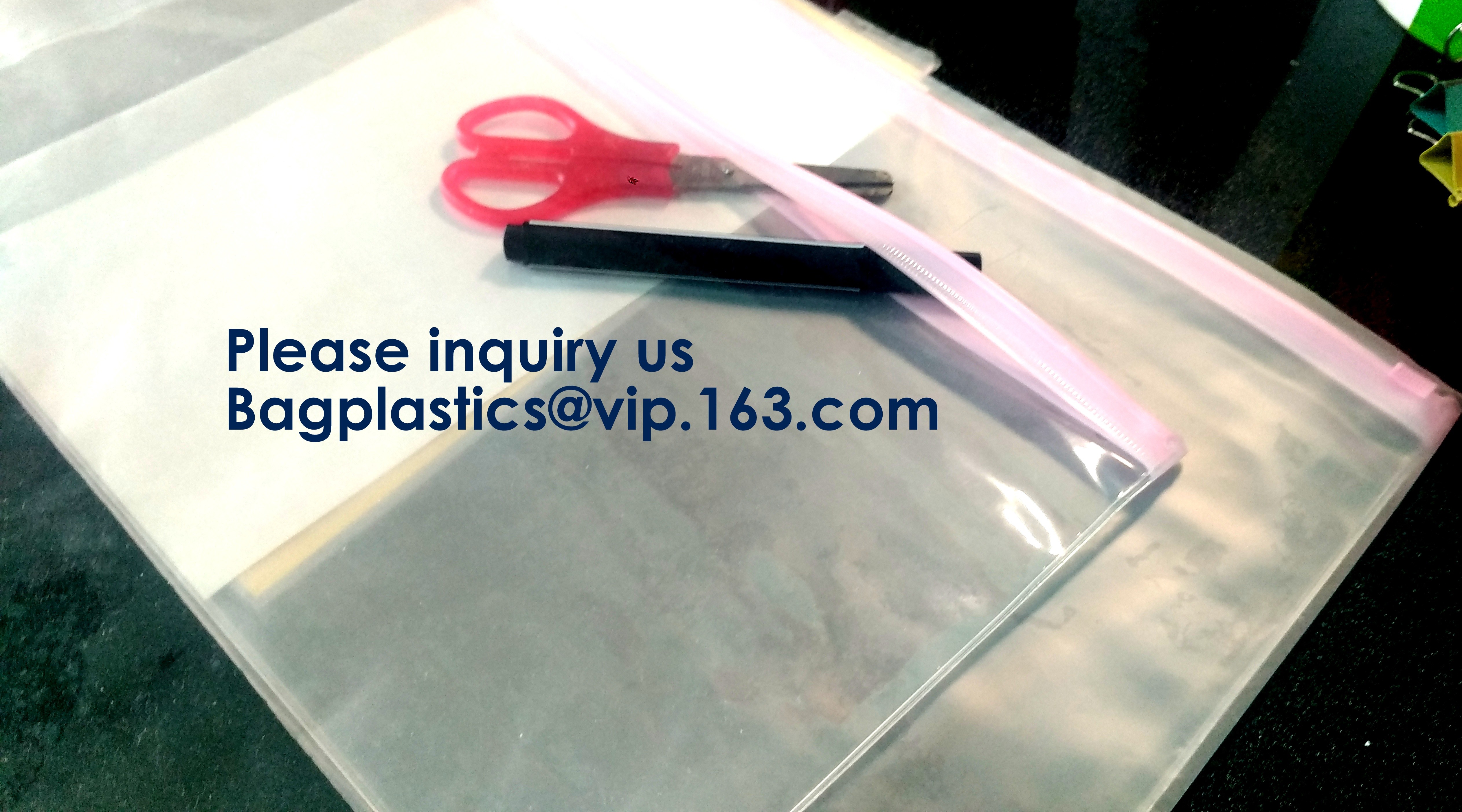 Waterproof Clear Plastic File Document File Bag For Bill Invoice Note File,Zip Plastic EVA Bags Blank Packaging Pouch