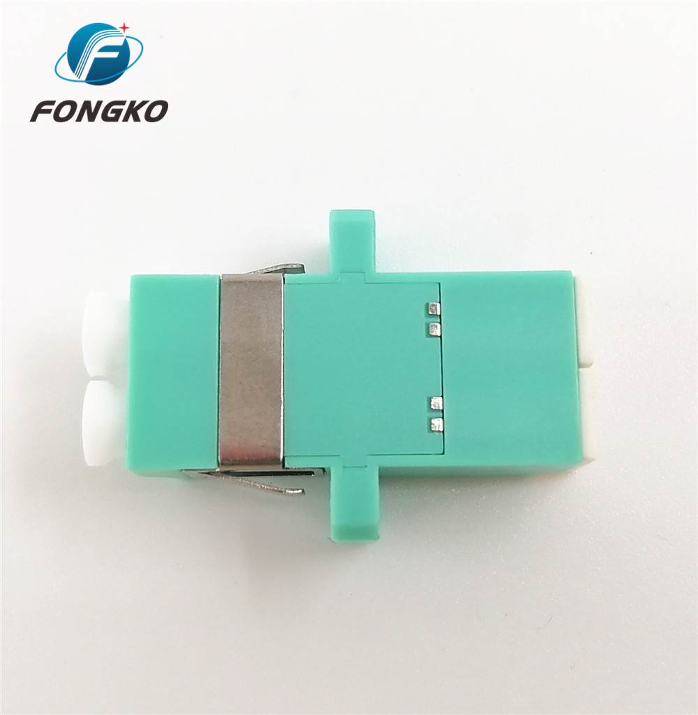 Fireproof Blue Duplex Fiber Optic Adapter LC DX OM3 With Shutter