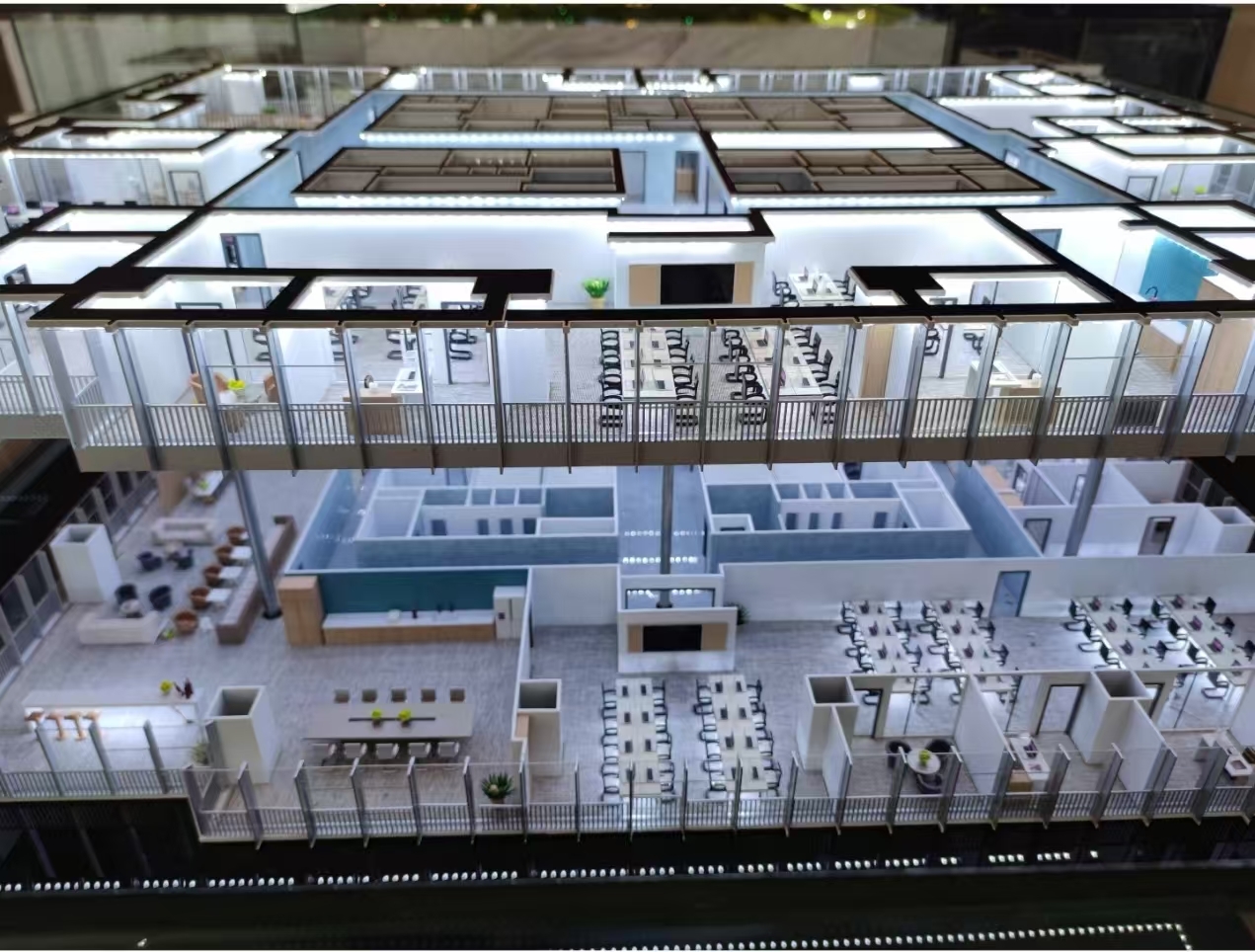 High Precision 1:150 Scale Model Factory Architectural Scale Models With LED Lighting