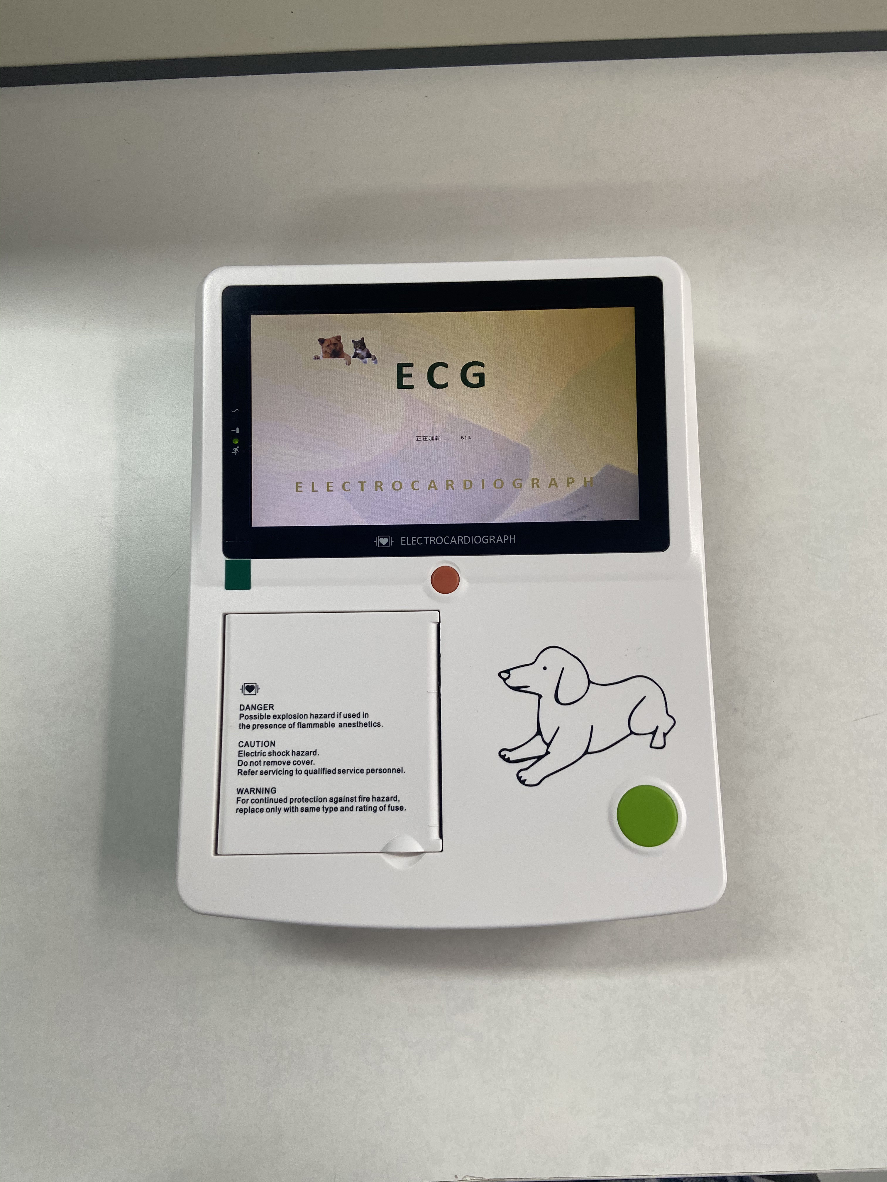 Medical Hospital Digital Touch Screen 3 Channel 12 Lead ECG EKG Machine For Vet