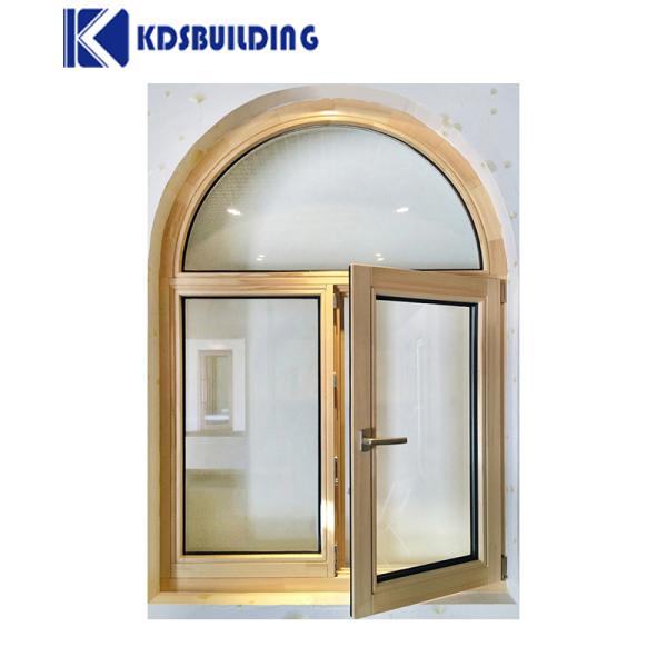 KDSBuilding Double Glass Laminated Wooden Tilt And Turn Window With Germany Hardware Round Wood Window