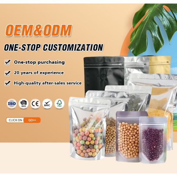 2025 New Arrival Transparent Flat Bottom Zipper Top Plastic Packaging Bag Clear Food Healthy Bags