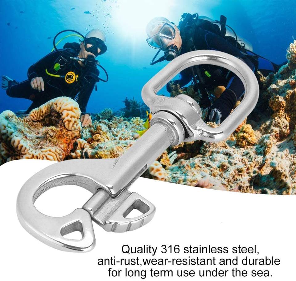 Rotary Dog Hook Diving Snap Bolt with 316 Stainless Steel Butterfly Single Swivel Eye