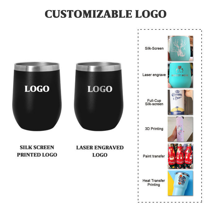 Wine Tumbler SS Insulated 12 Oz Stemless Wine Glass With Slide Lid And Metal Straw Travel Cup Keep Cold For Coffee Cocktails