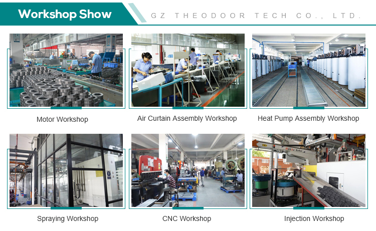 Compact Black Air Curtain 0.9m to 2m with Remote Control 220-240V